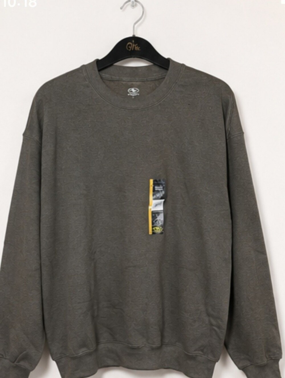 NWT Athletic Works Smokey Olive Fleece Crew Sweatshirt Men's Large Moisture Wick